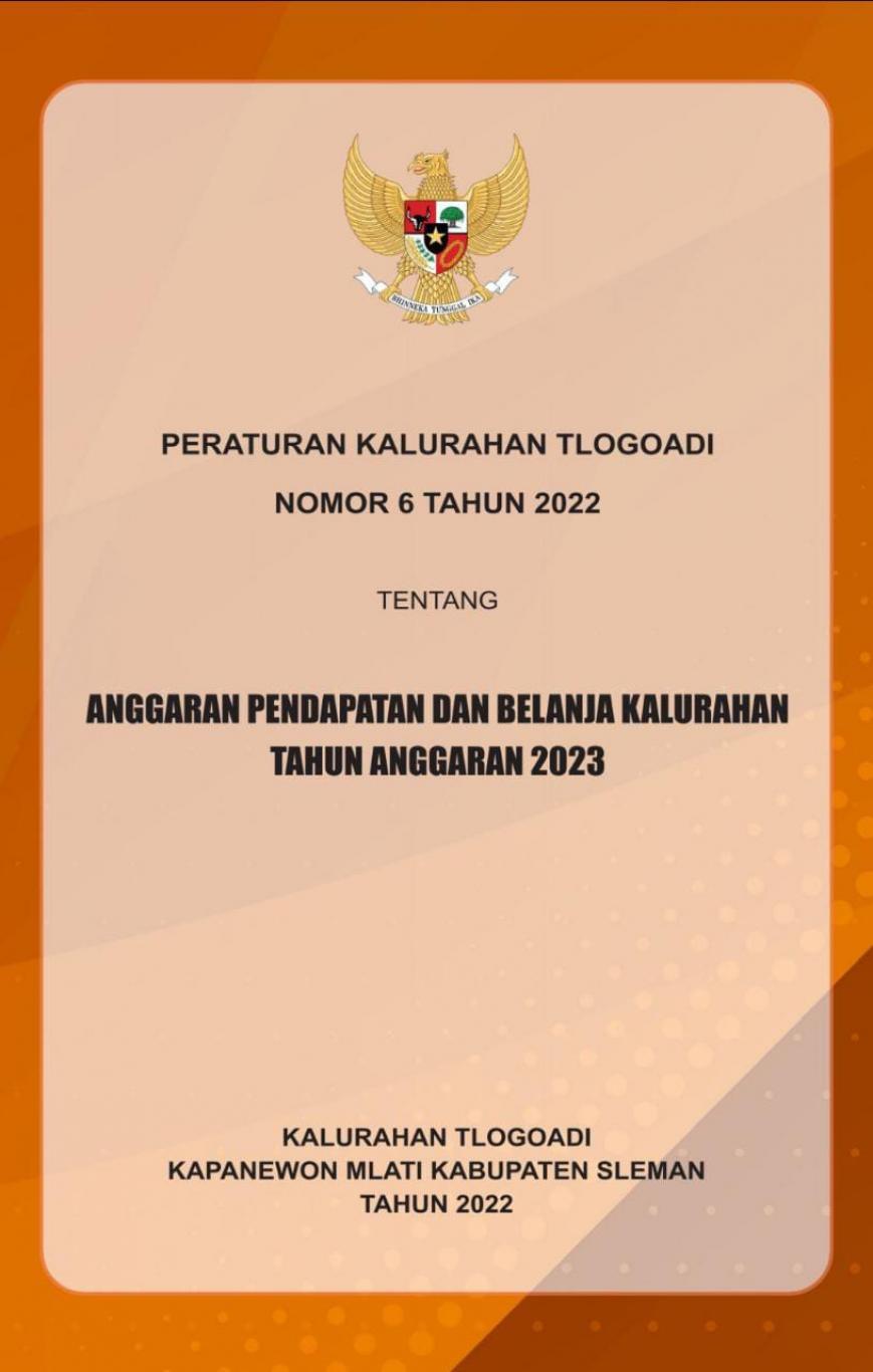 Peraturan Kalurahan Tlogoadi Nomor 6 Tahun 2022