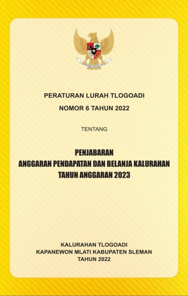 Peraturan Lurah Tlogoadi Nomor 6 Tahun 2022