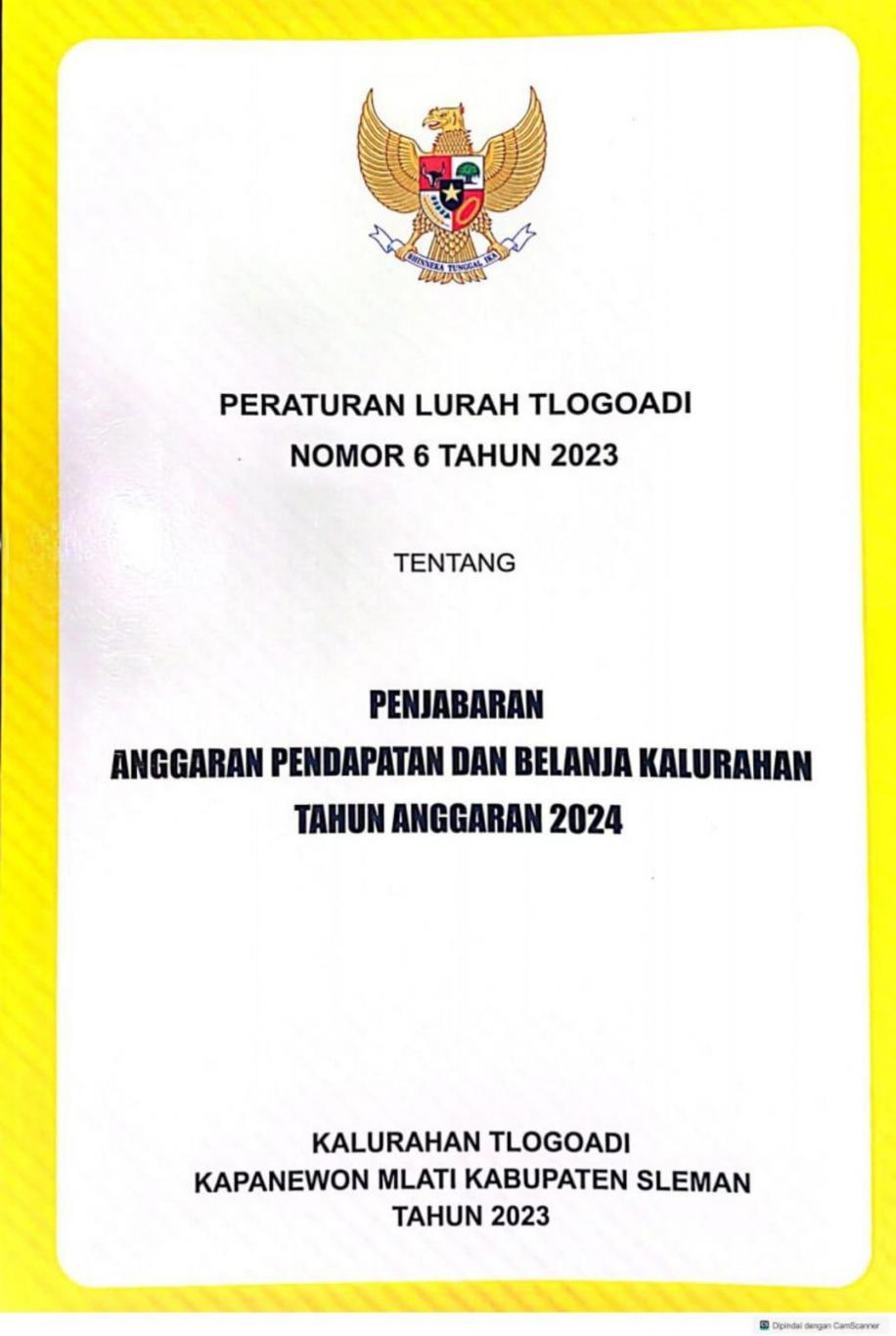 Peraturan Lurah Tlogoadi Nomor 6 Tahun 2023